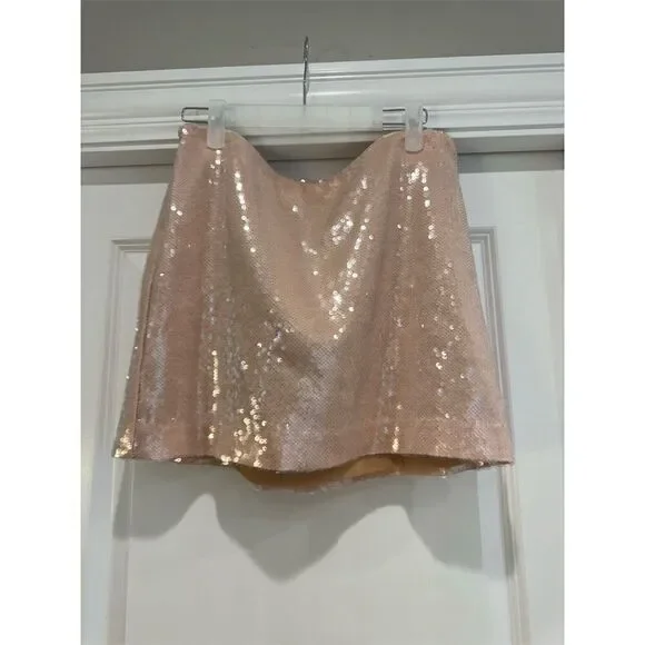 Cinq à Sept Women's Pink Sequin Miniskirt Size 8 Never Worn! - Picture 4 of 5